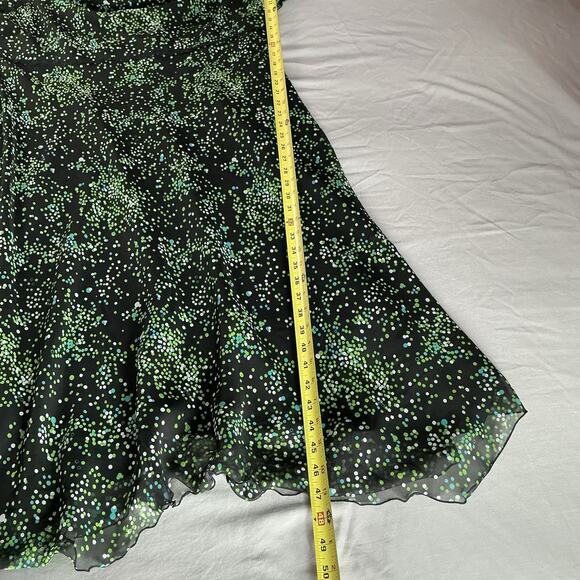 Long Fairy Dress 18W Black with Polka Dots Flutter Sleeves Ethereal Whimsigoth - Picture 7 of 11